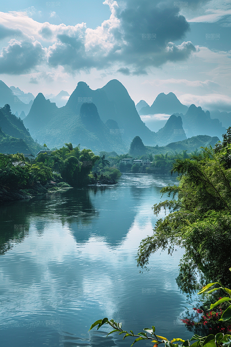 桂林山水风光大气摄影图