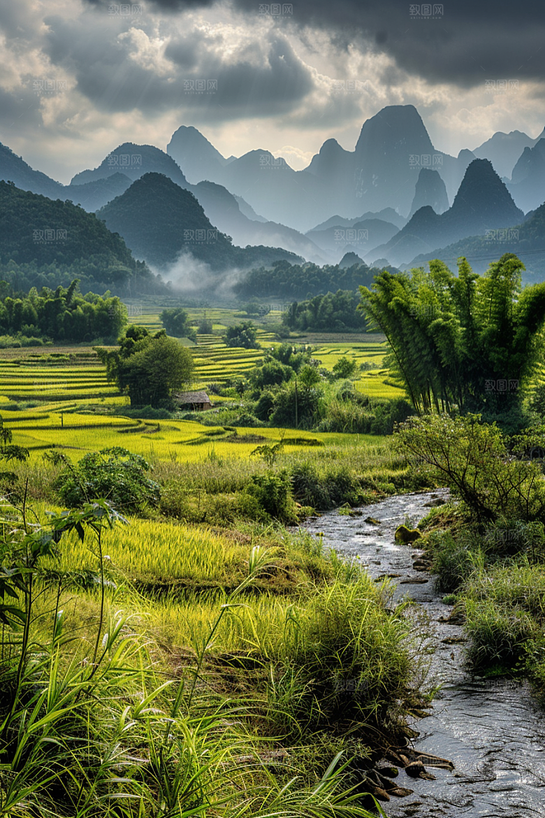 桂林山水河流旅行摄影图