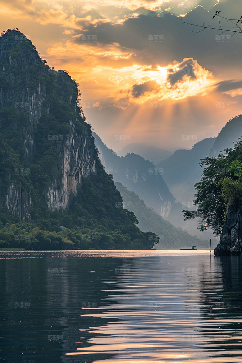 桂林山水旅行阳朔摄影图