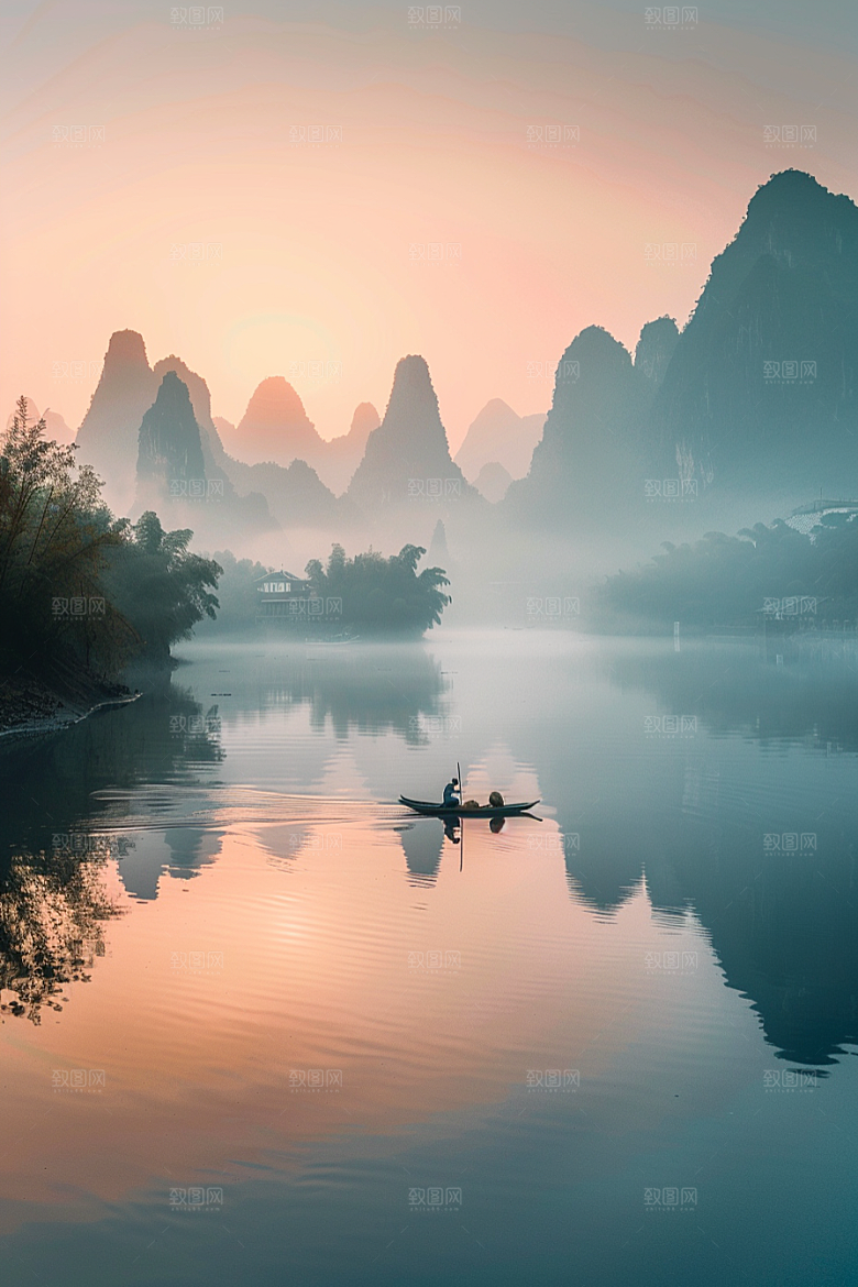 桂林山水阳朔高清摄影图