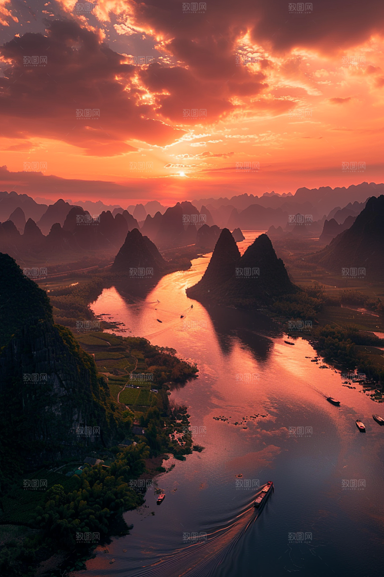 桂林山水精致风光摄影图