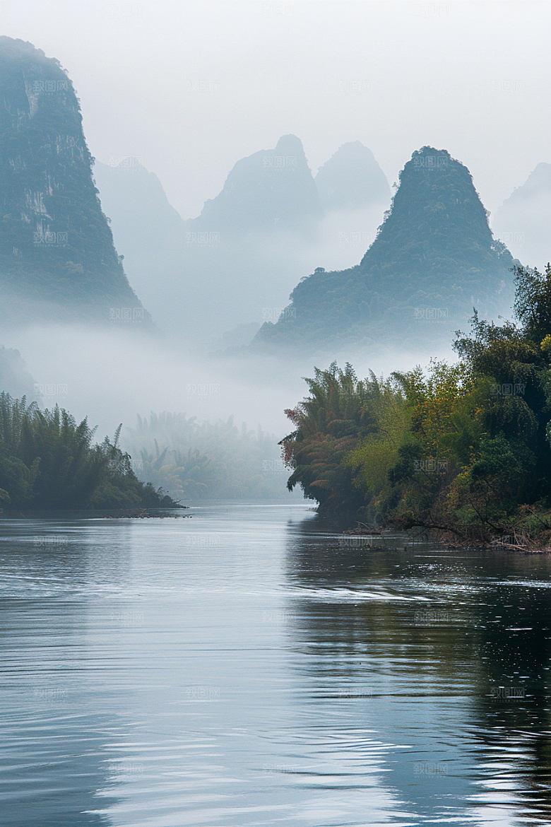 桂林山水漓江风光摄影图