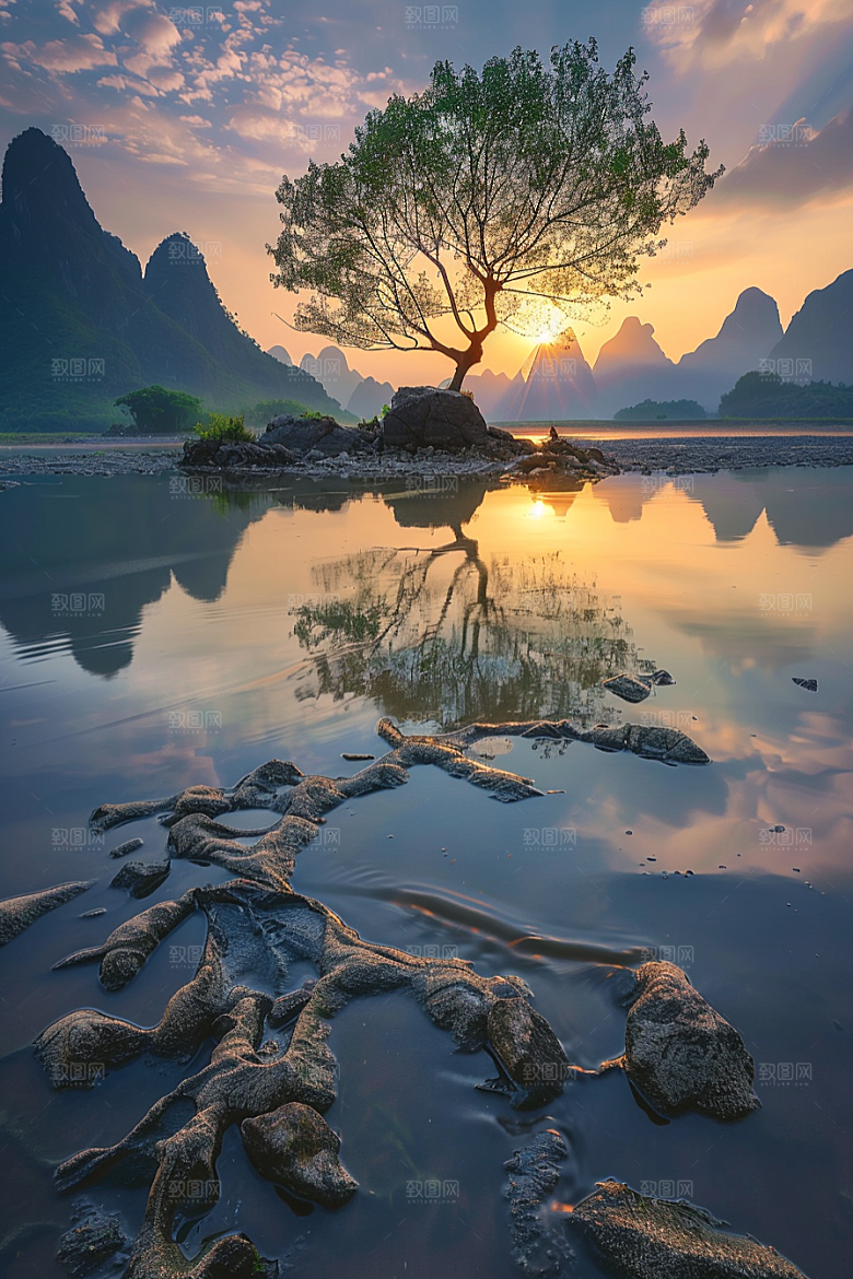 桂林山水旅游山川摄影图