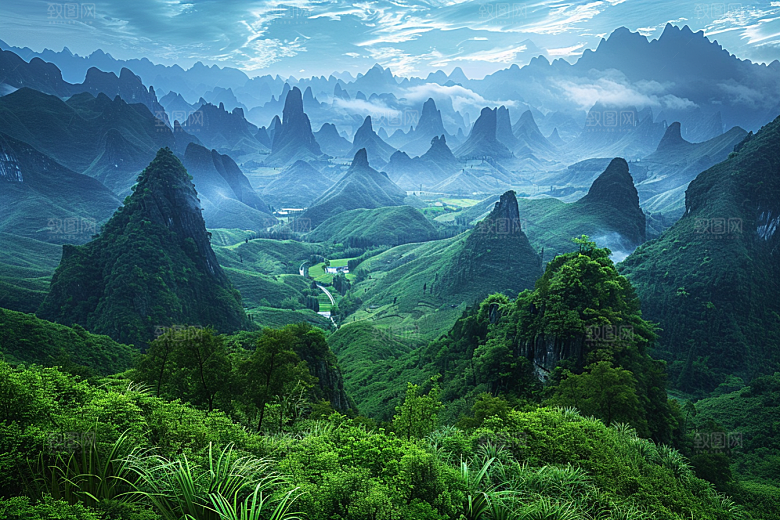 桂林山水漓江唯美摄影图