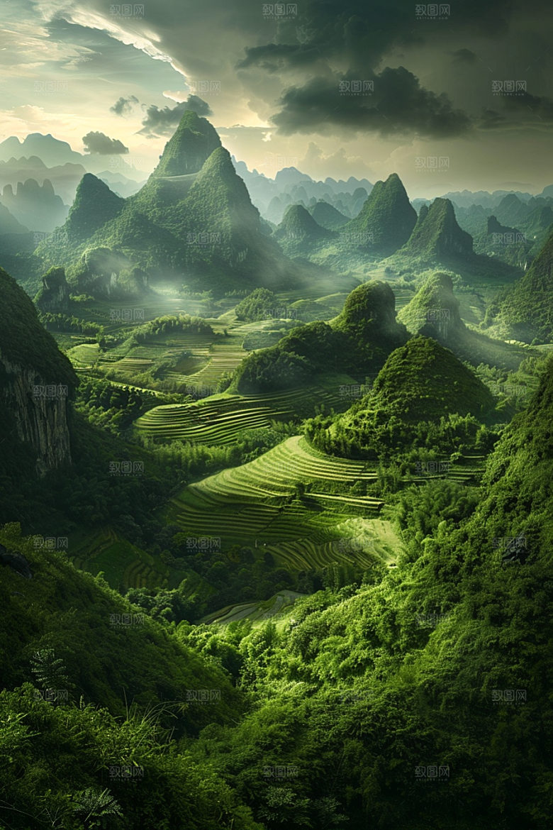 桂林山水河流高清摄影图
