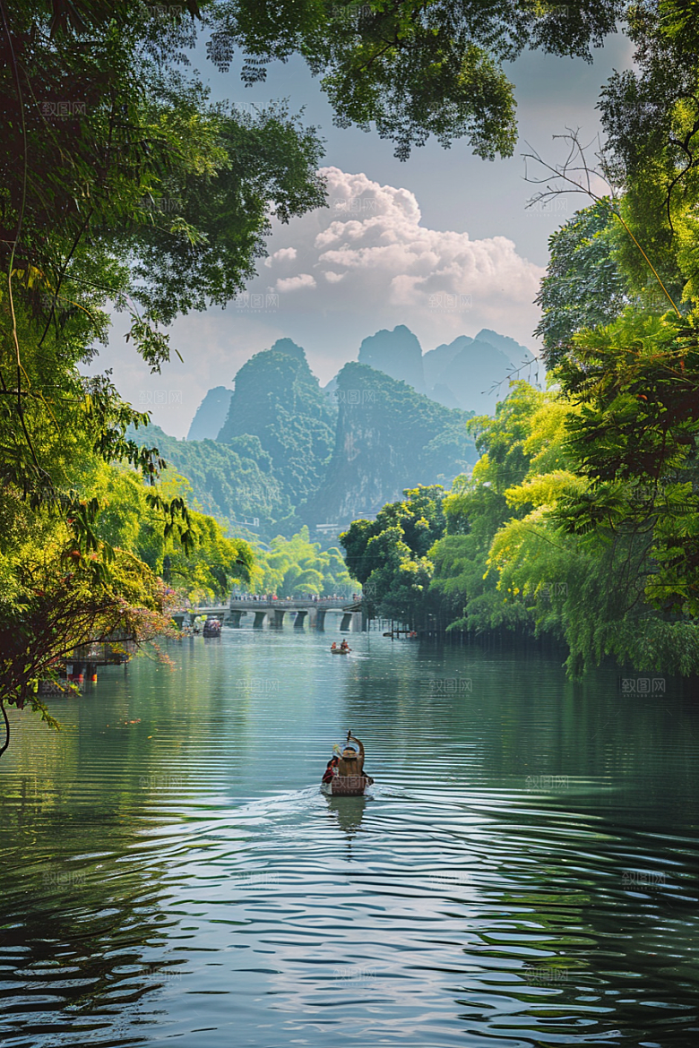 桂林山水自然风光摄影图