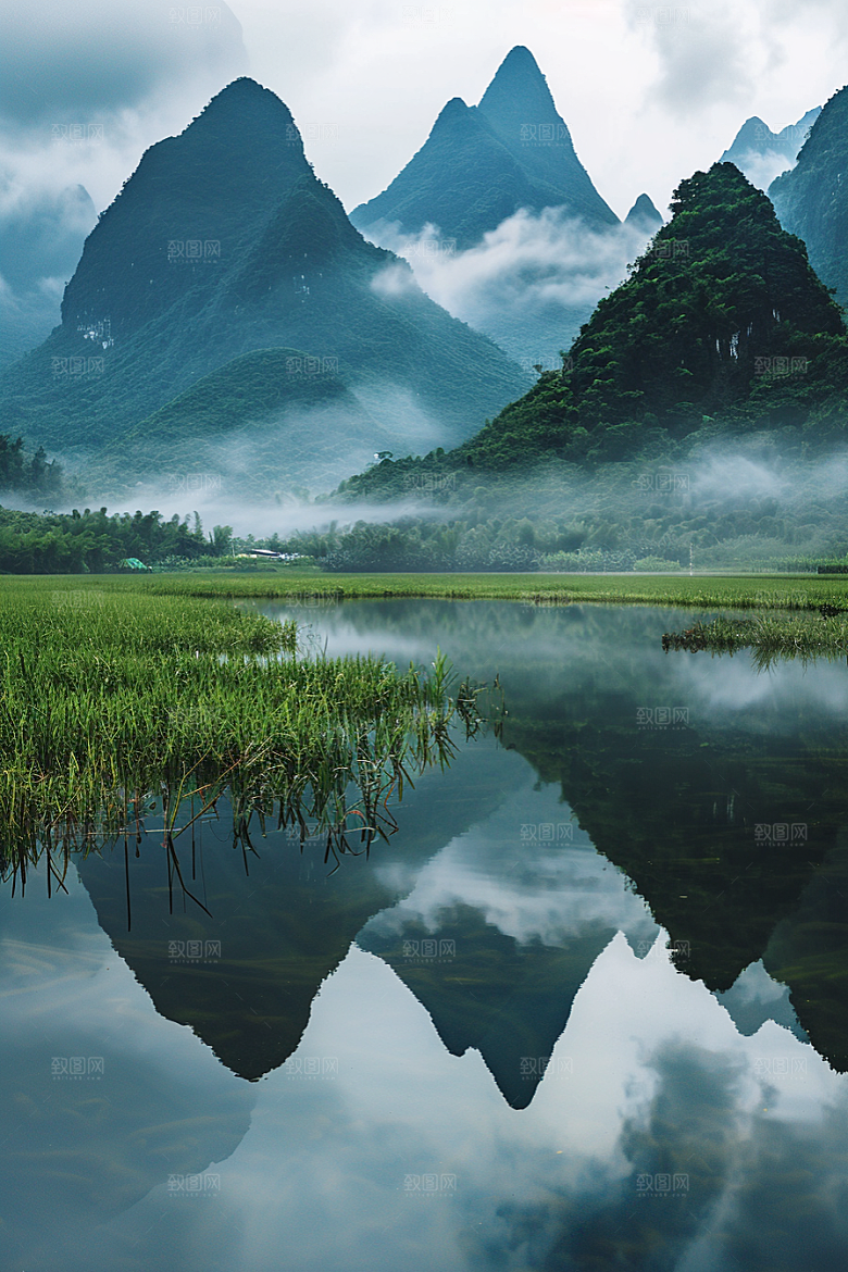 桂林山水阳朔旅行摄影图