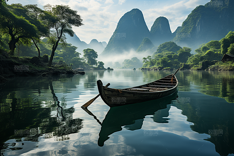 桂林山水风光喀斯特地貌摄影图