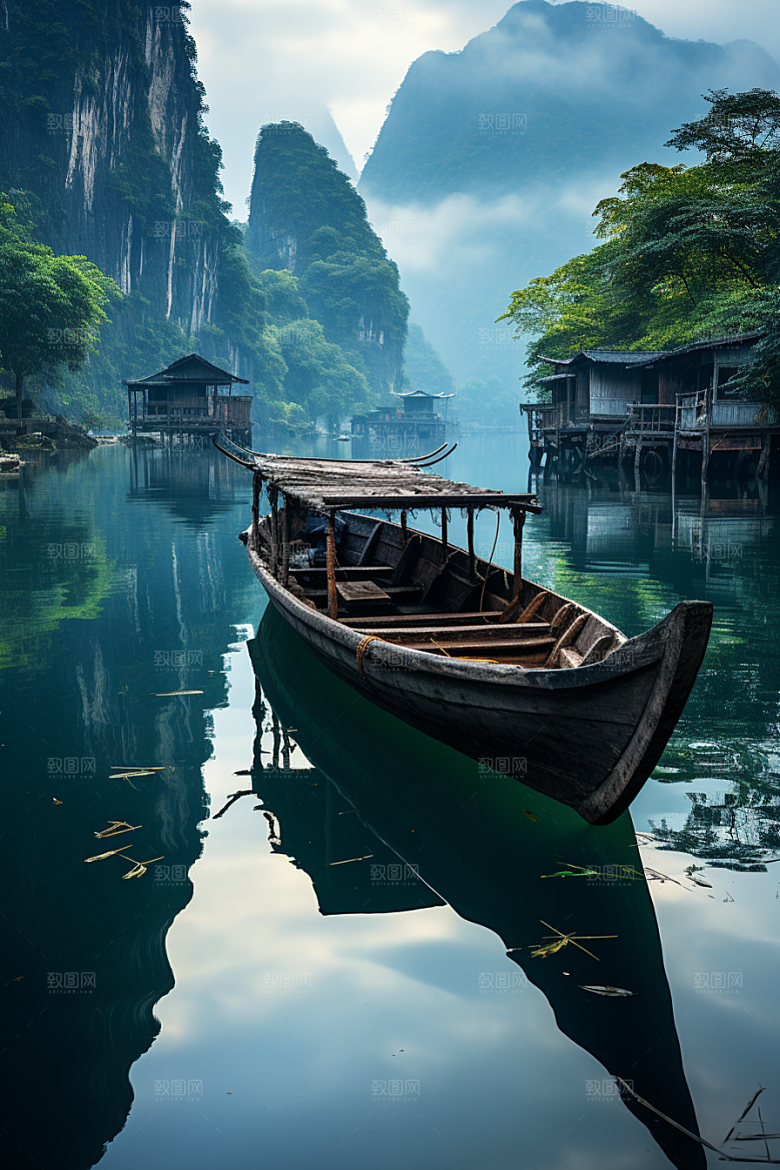 桂林山水大气阳朔摄影图
