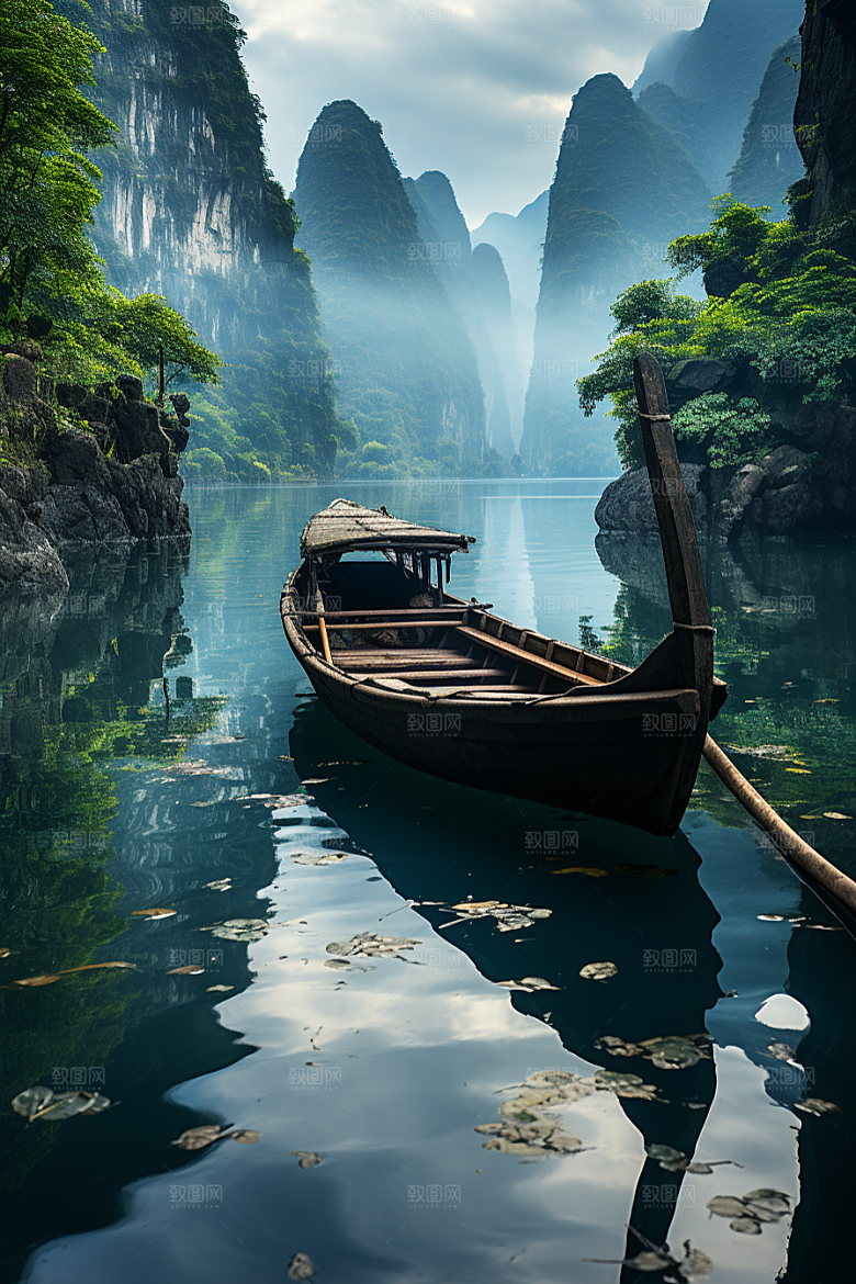 桂林山水阳朔广西摄影图