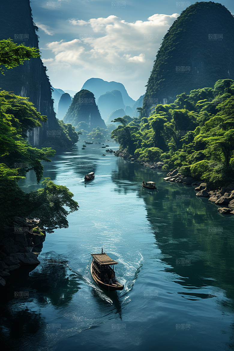 桂林山水风光旅行摄影图