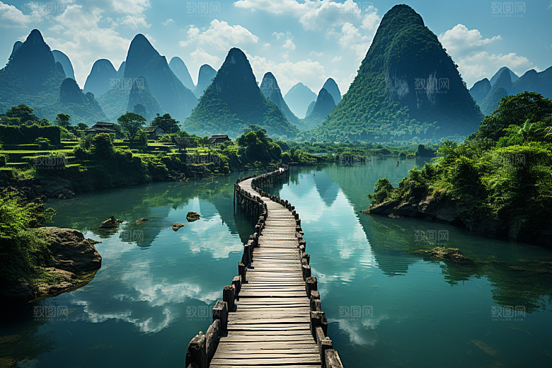 桂林山水旅游山川摄影图
