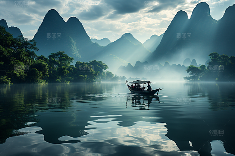 桂林山水旅游山川摄影图