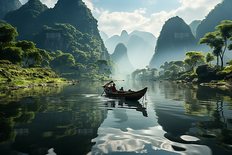 桂林山水精致阳朔摄影图