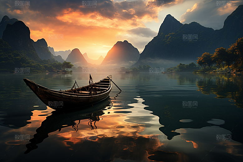 桂林山水旅行精致摄影图