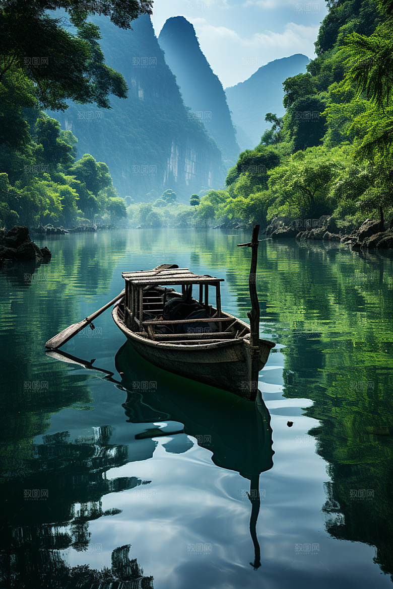 桂林山水阳朔大气摄影图