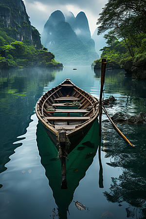 桂林山水河流风光摄影图