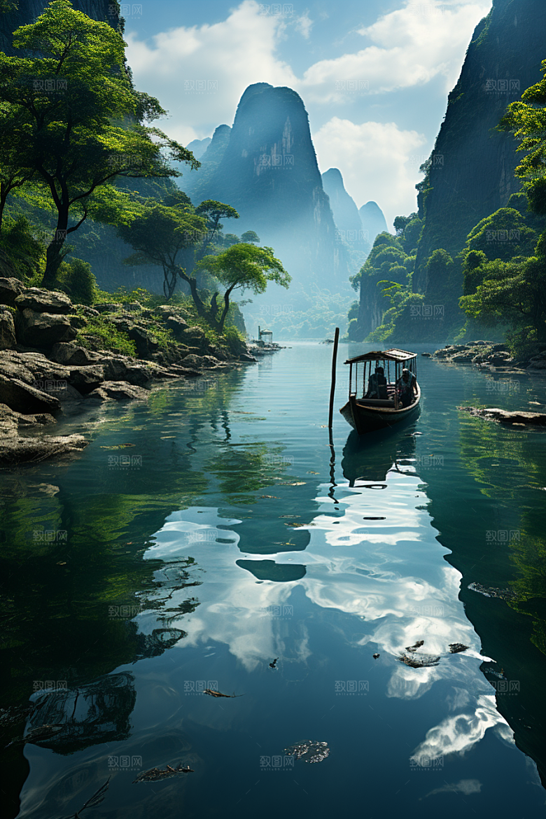桂林山水漓江精致摄影图