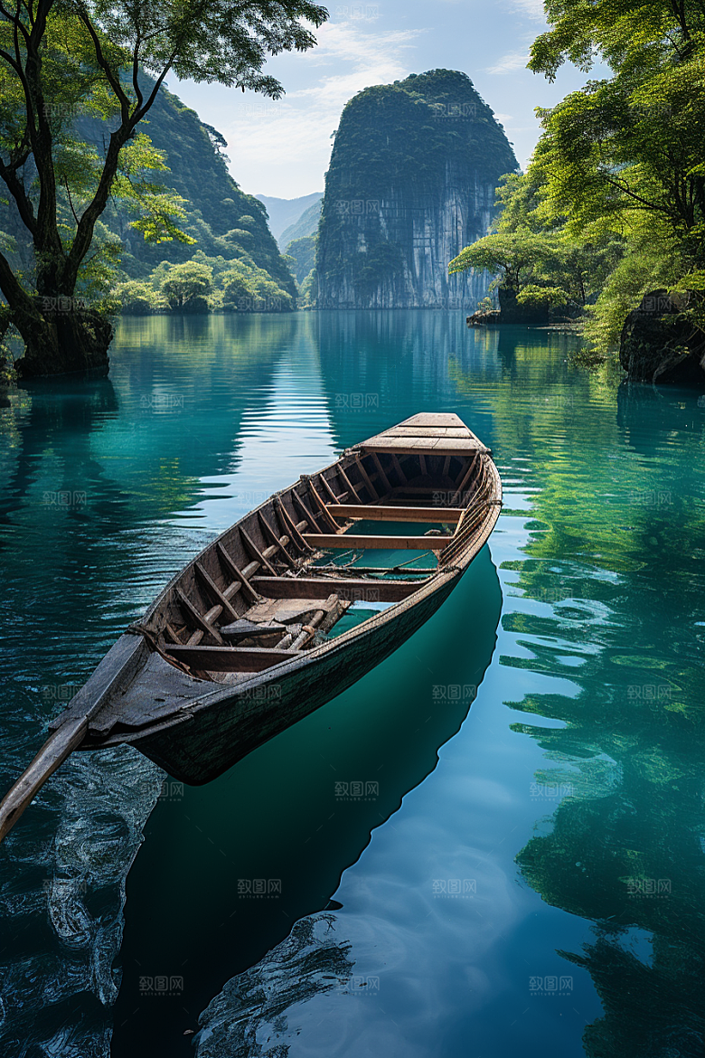 桂林山水喀斯特地貌旅行摄影图
