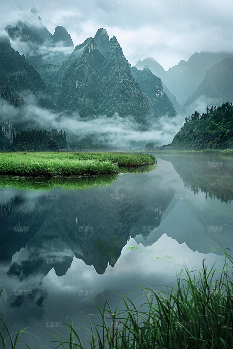 桂林山水旅游漓江摄影图