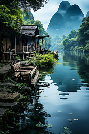 桂林山水精致广西摄影图