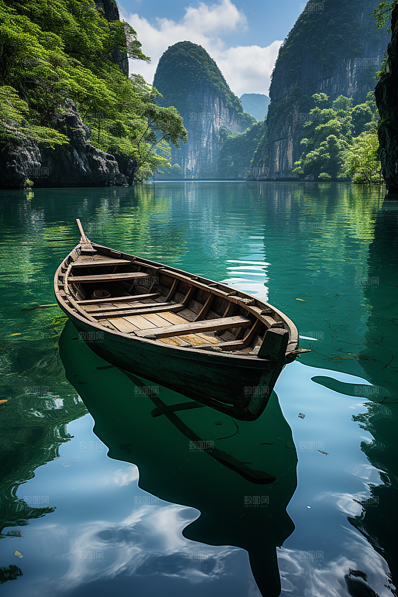桂林山水阳朔河流摄影图
