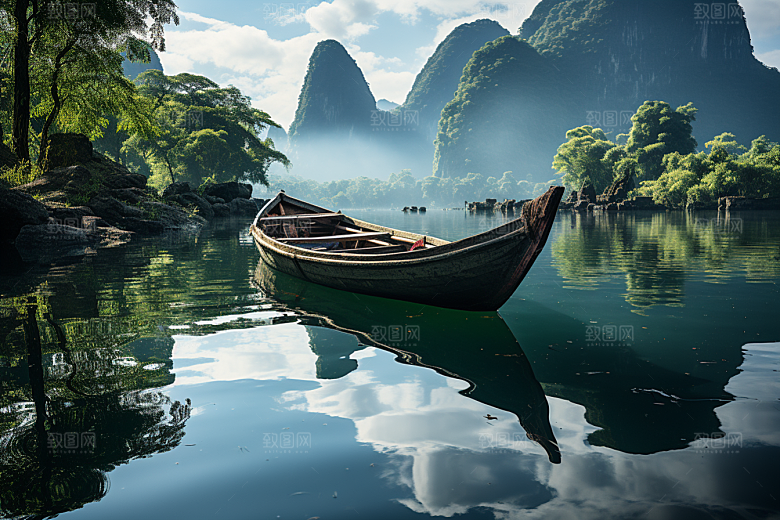 桂林山水旅游河流摄影图