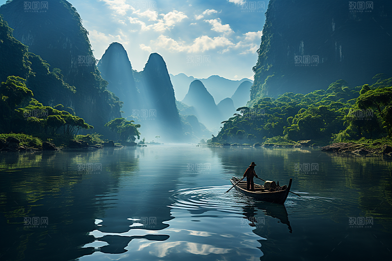 桂林山水漓江自然摄影图