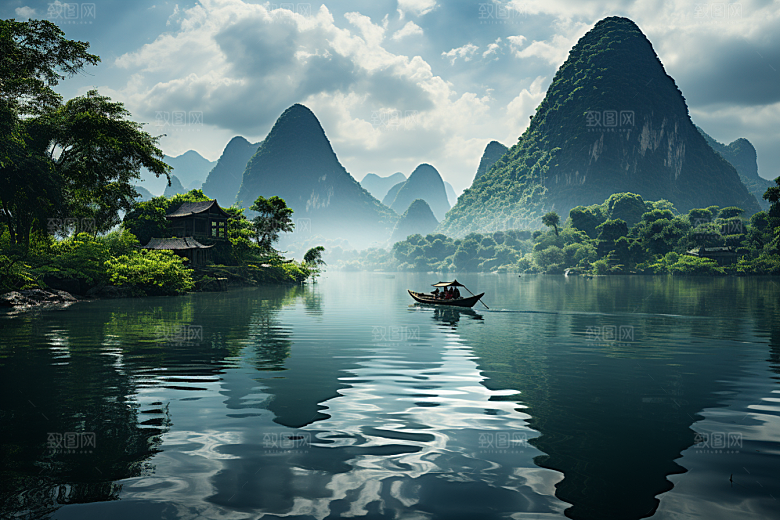 桂林山水自然旅游摄影图