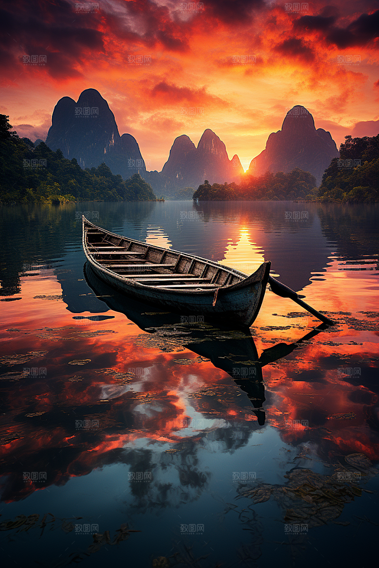 桂林山水自然漓江摄影图