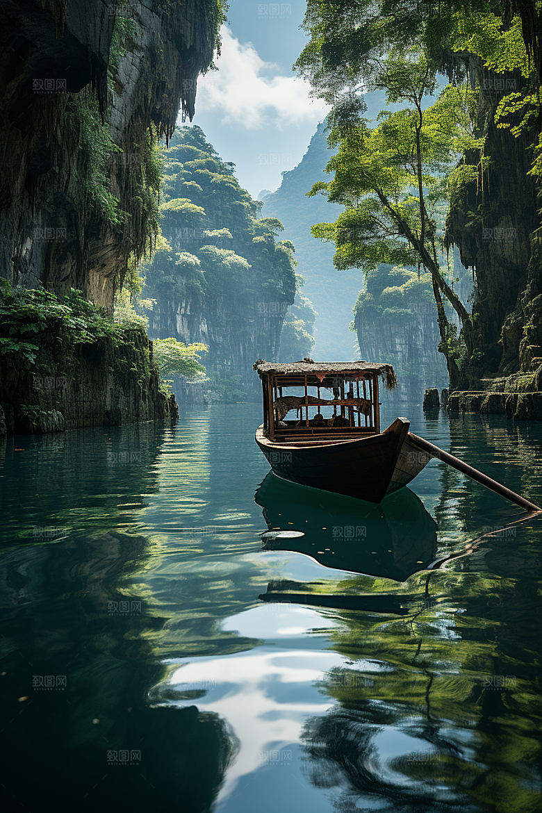 桂林山水风光喀斯特地貌摄影图