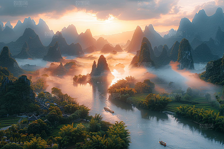 桂林山水精致阳朔摄影图