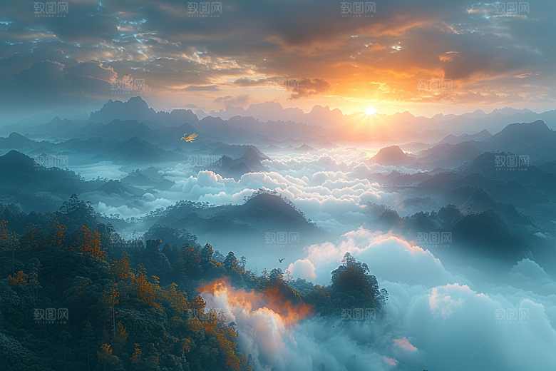 桂林山水漓江风光摄影图