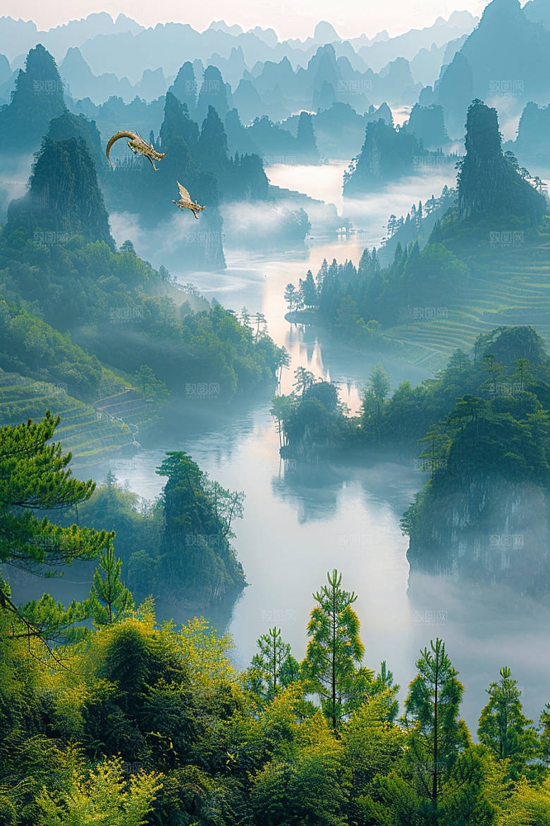 桂林山水山川旅行摄影图