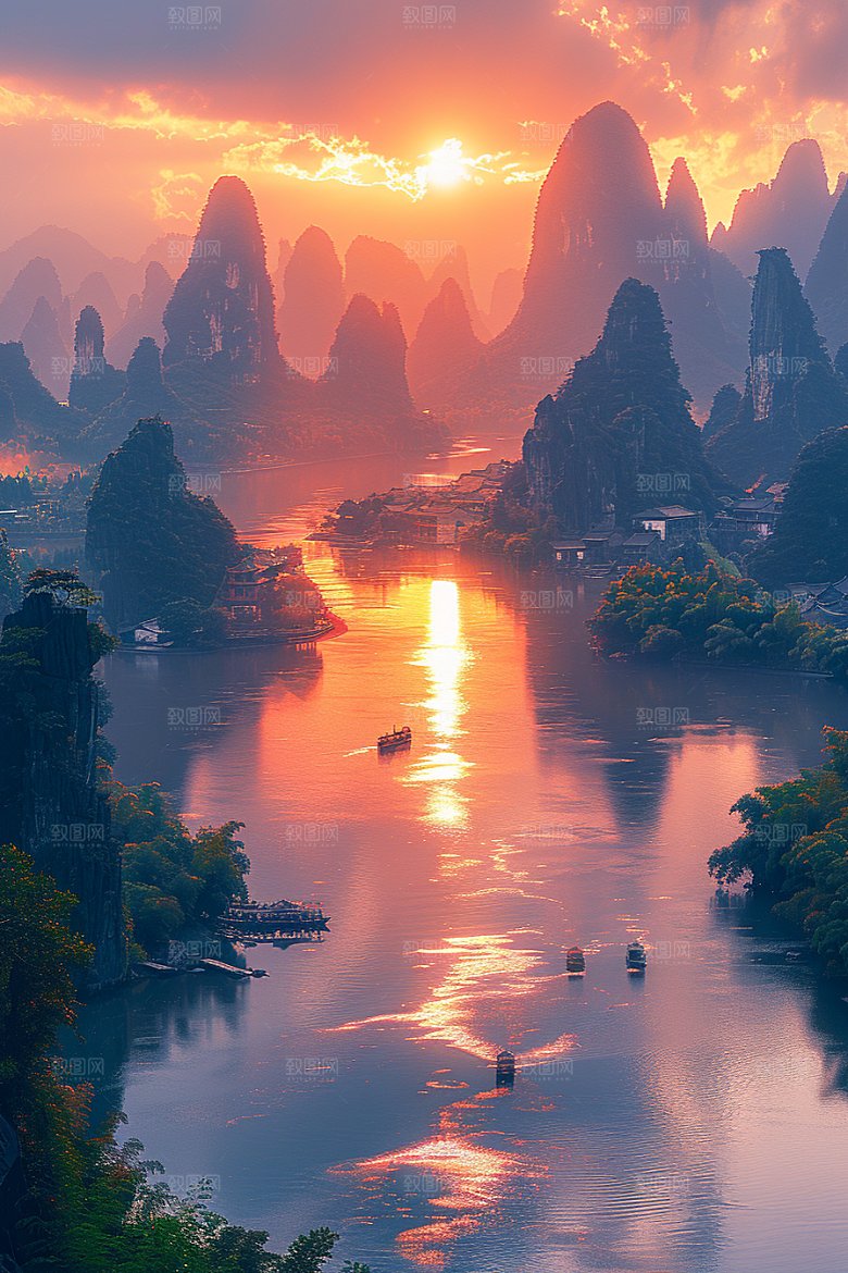 桂林山水旅游唯美摄影图