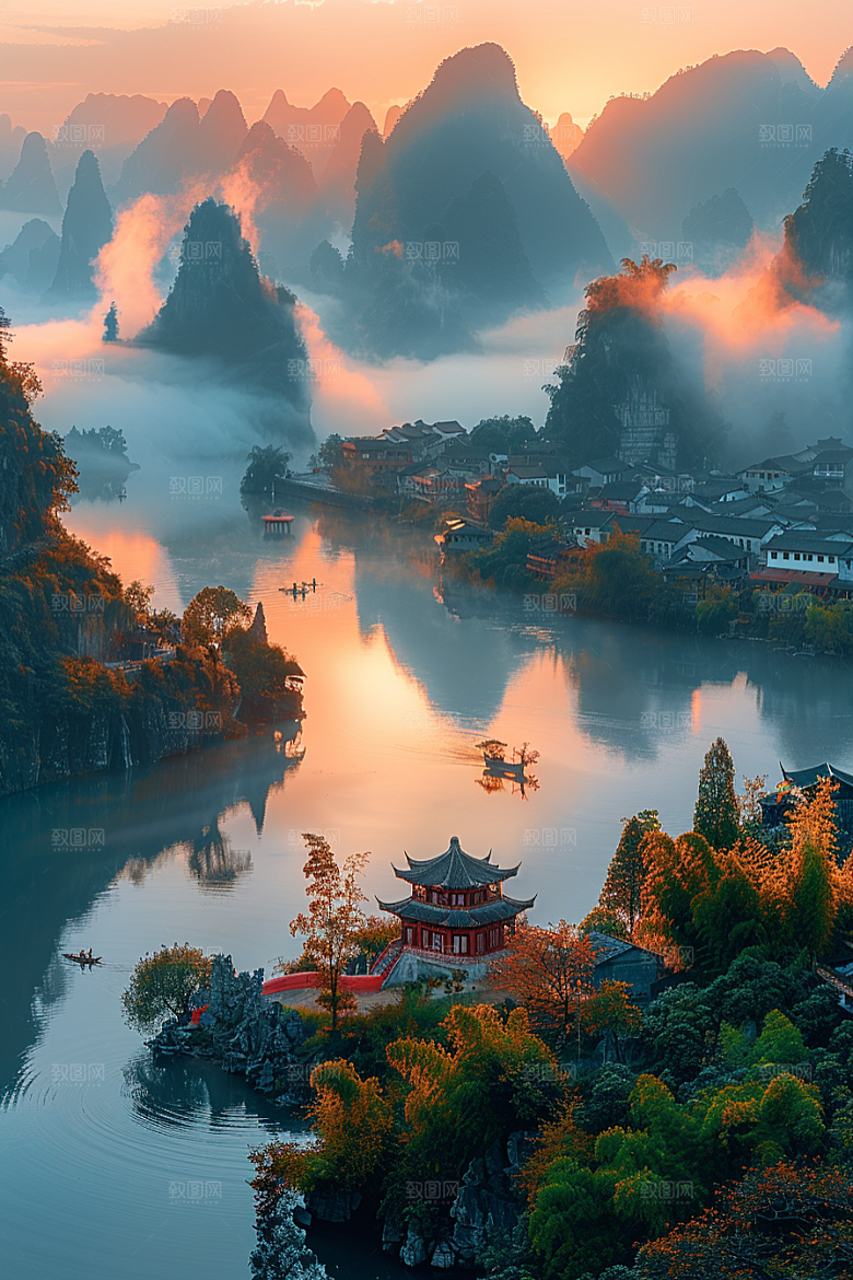 桂林山水阳朔旅游摄影图