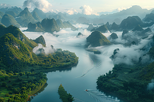桂林山水精致山川摄影图