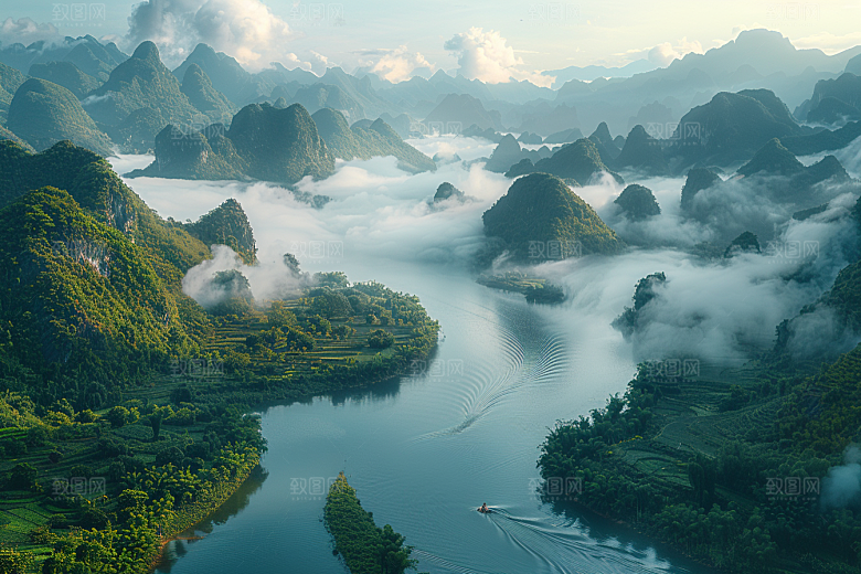 桂林山水精致山川摄影图