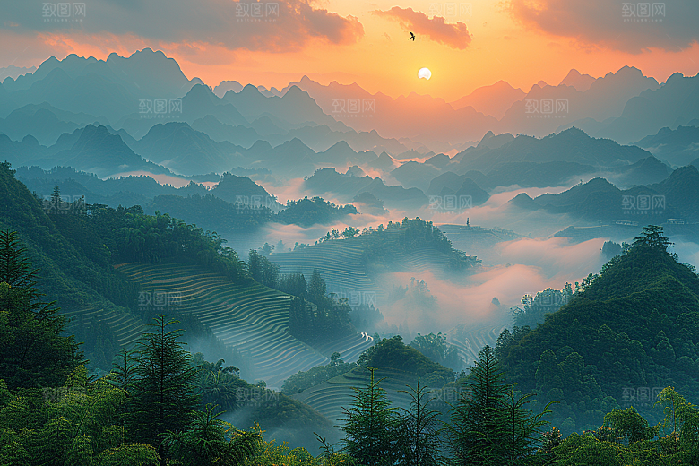 桂林山水精致阳朔摄影图