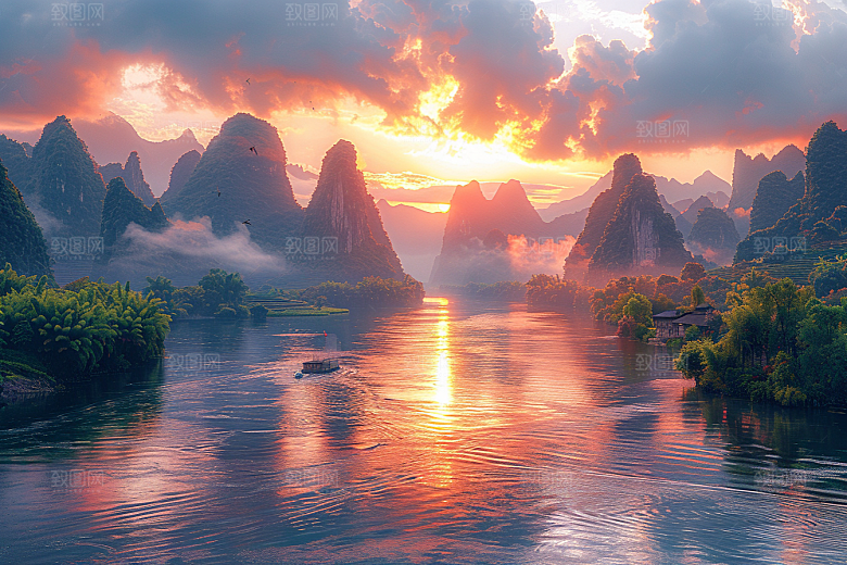 桂林山水大气广西摄影图