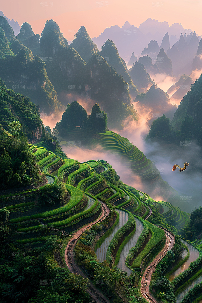 桂林山水旅游河流摄影图