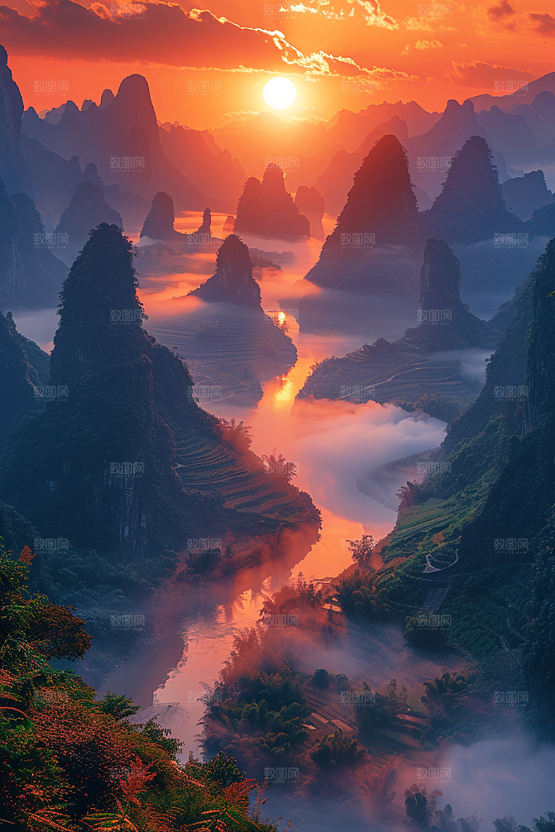 桂林山水旅游风光摄影图