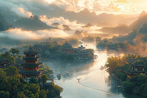 桂林山水山川大气摄影图