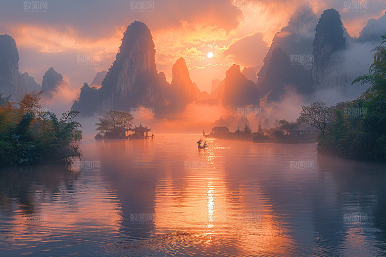 桂林山水旅游自然摄影图