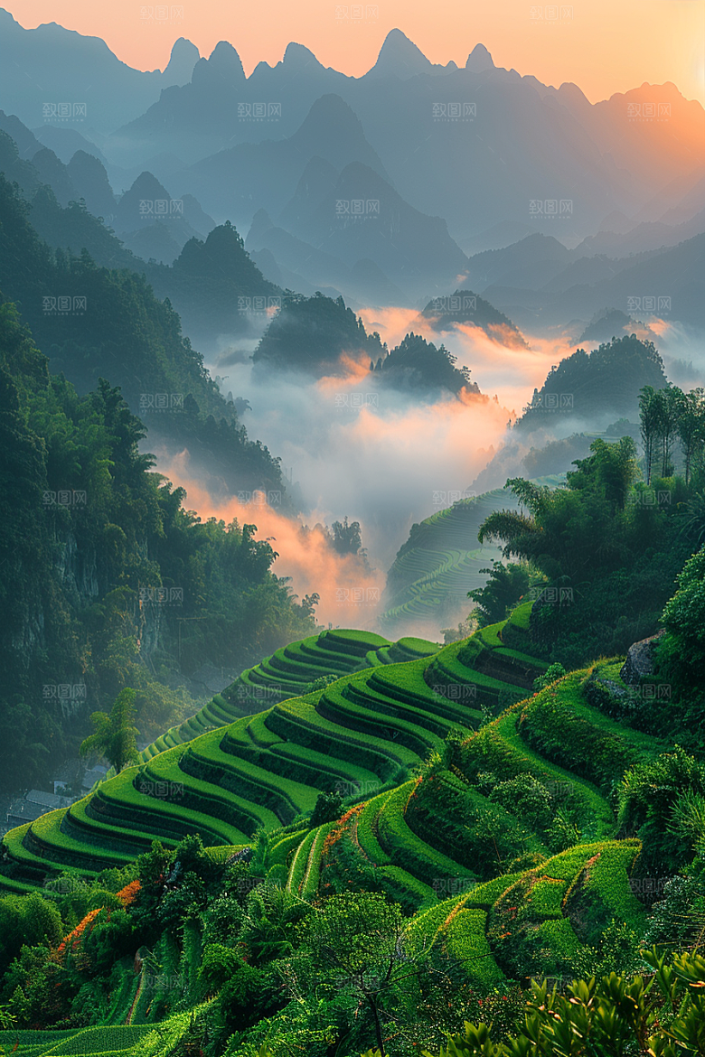 桂林山水阳朔高清摄影图