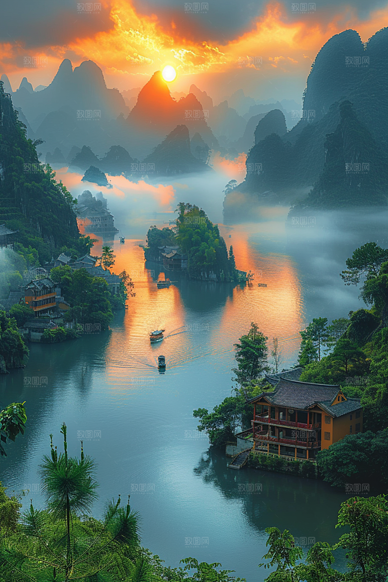 桂林山水广西山川摄影图