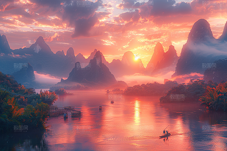 桂林山水风光旅行摄影图