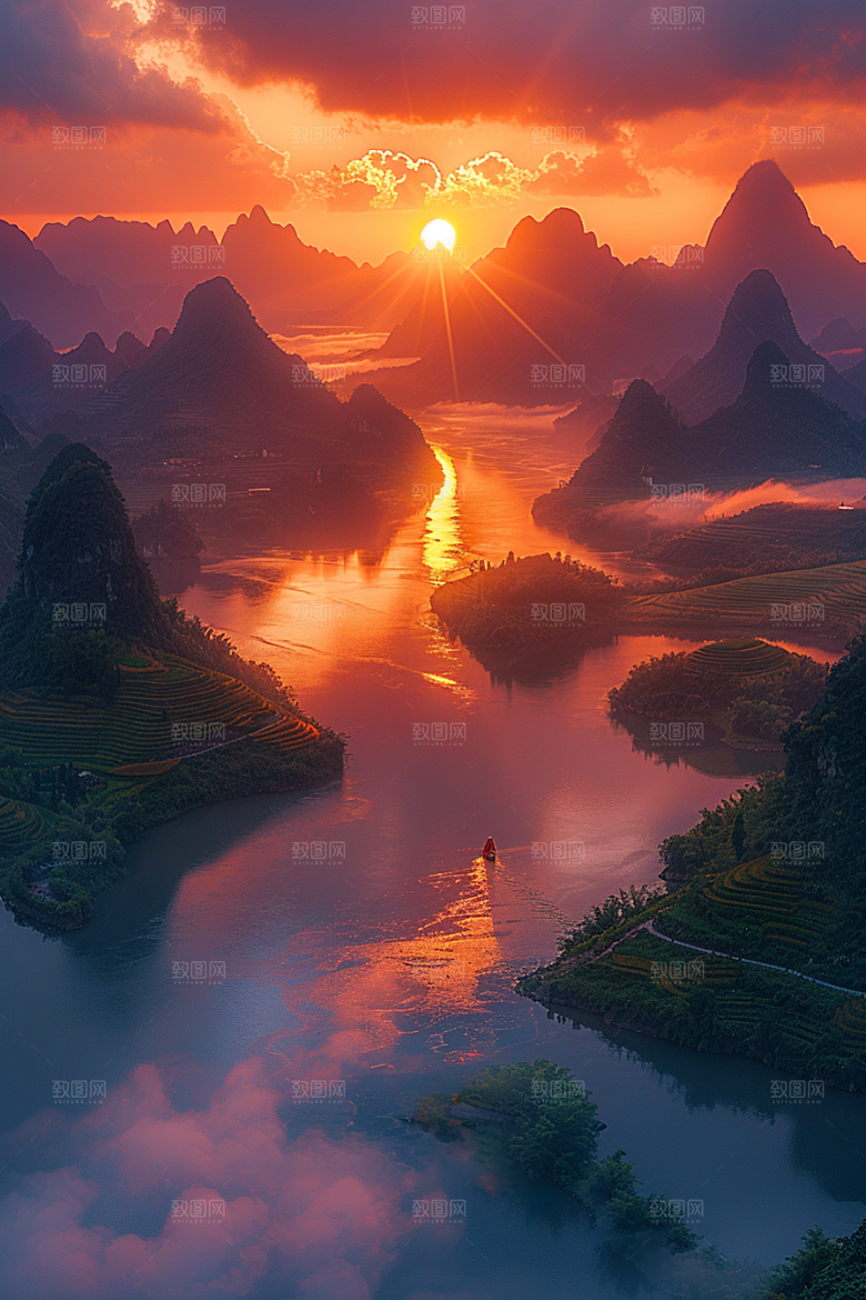 桂林山水旅行山川摄影图