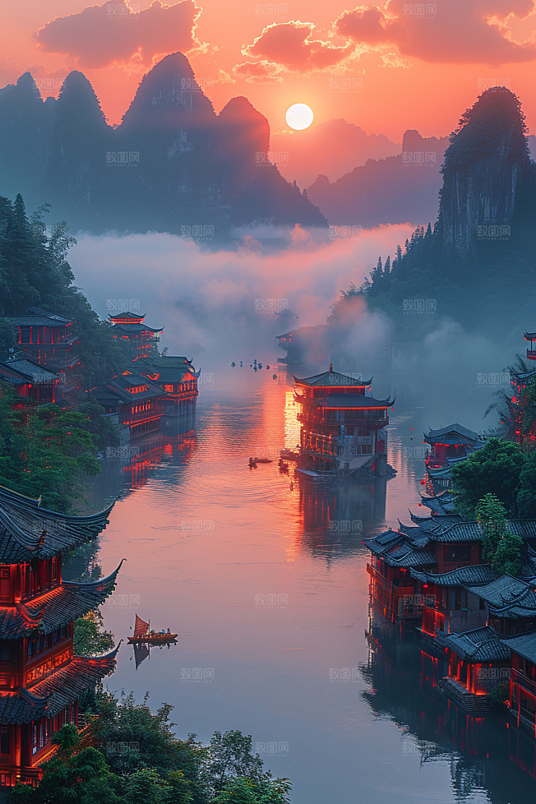 桂林山水大气旅行摄影图