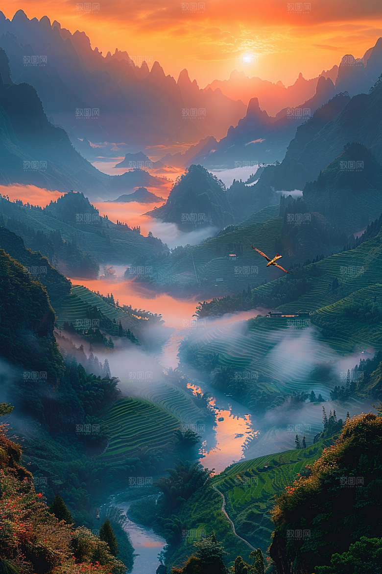 桂林山水精致喀斯特地貌摄影图